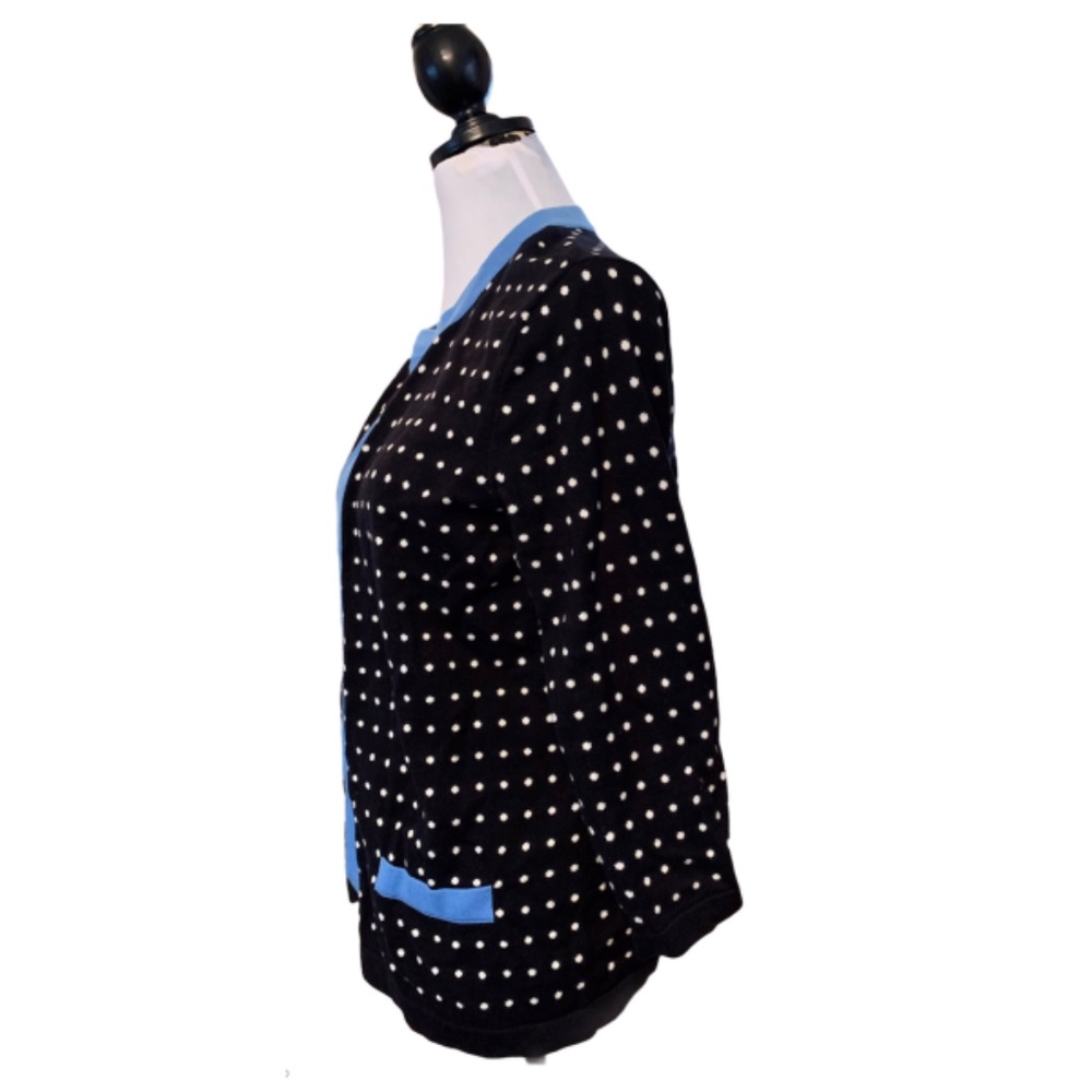 Talbots Black and White cardigan sweater Size M - Picture 2 of 4